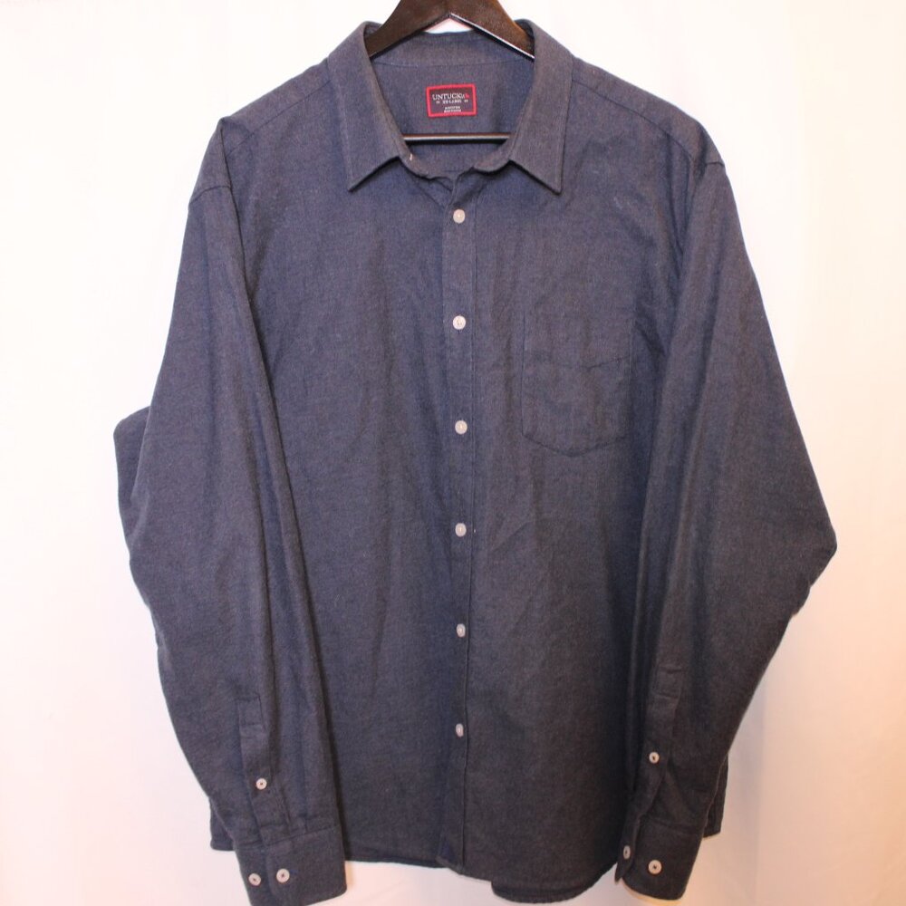 UNTUCKit Dark Blue Button Down Shirt Men's XXL 100% Cotton Casual - Picture 10 of 11